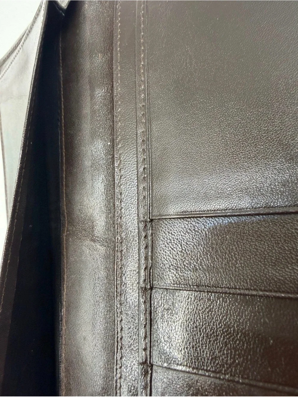 Bally Brown Leather Bifold Long Wallet Checkbook Holder Made in Italy